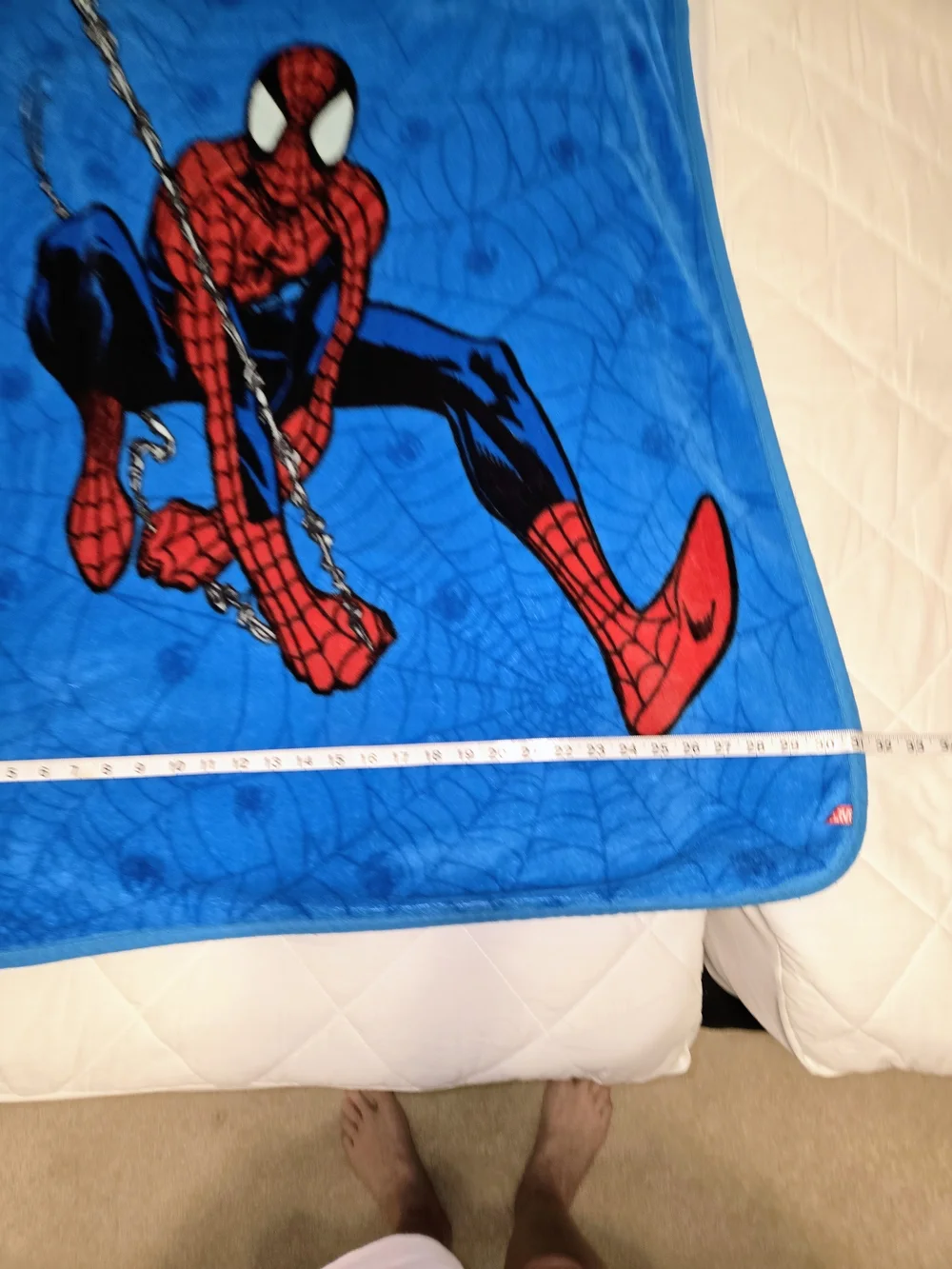 Marvel Spider-Man Blue and Red Plush Throw Blanket